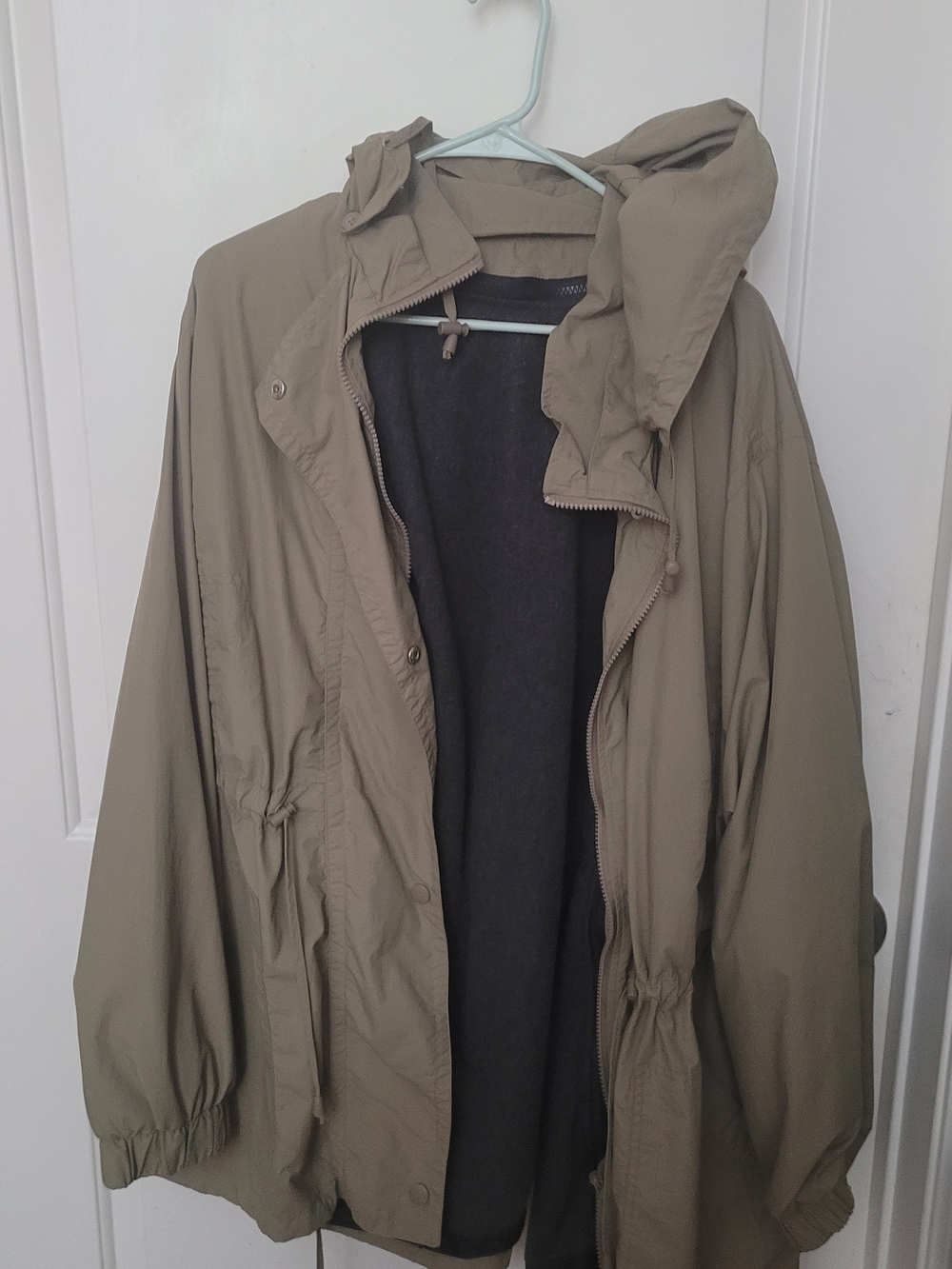 Wmn Within Lwt. Fleece Lined Kha. Taslon Anorak Utl, Para Jkt Sz 2X (26/28